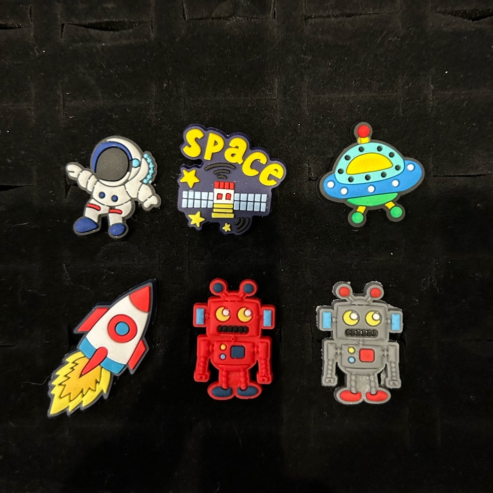 Out of this world Space Croc charms.